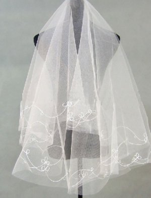 1T IVORY WHITE LACE MANTILLA WEDDING Bride VEIL #23