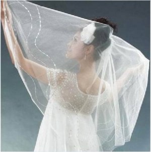 1T IVORY WHITE LACE MANTILLA WEDDING Bride VEIL #28