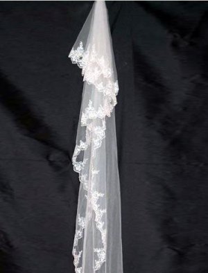 1T IVORY WHITE LACE MANTILLA WEDDING Bride VEIL 3 Meters