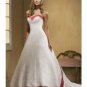 A-line/Princess Sweetheart Cathedral Train Satin wedding dress (WDA31) for brides with purple style