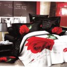 red rose floral lip printed bedding bed linens 3D comforter set queen quilt duvet covers