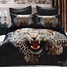 brown black leopard animal printed cotton bed linens bedding comforter set queen quilt duvet covers