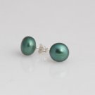 7-8 mm Green Freshwater pearl stud earrings