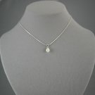 Single Drop White Pearl Pendant  18 inch