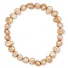 Tan Freshwater Pearl Stretch Bracelet
