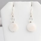 White Pearl Shell and bead earrings