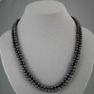 Single Strand 6.5-7.5mm black pearls, 46"" necklace
