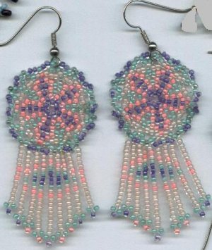 Southwest beaded earrings in translucent pastels
