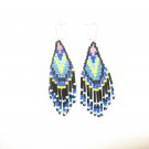 Southwestern beaded earrings in Blue black & yellow