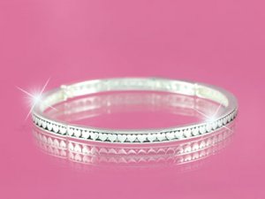 Silver Hearts Stackable Bracelet