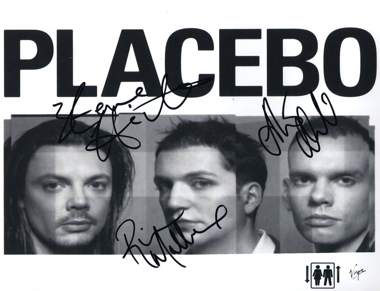 Placebo FULLY SIGNED Photo 1st Generation PRINT Ltd 150 + Certificate (2)