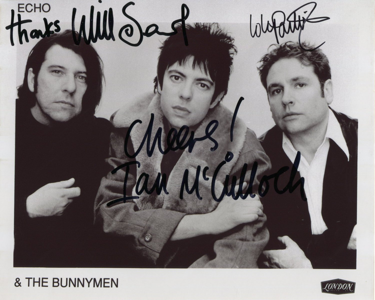 Echo & The Bunnymen SIGNED Photo 1st Generation PRINT Ltd 150 + Certificate (1)