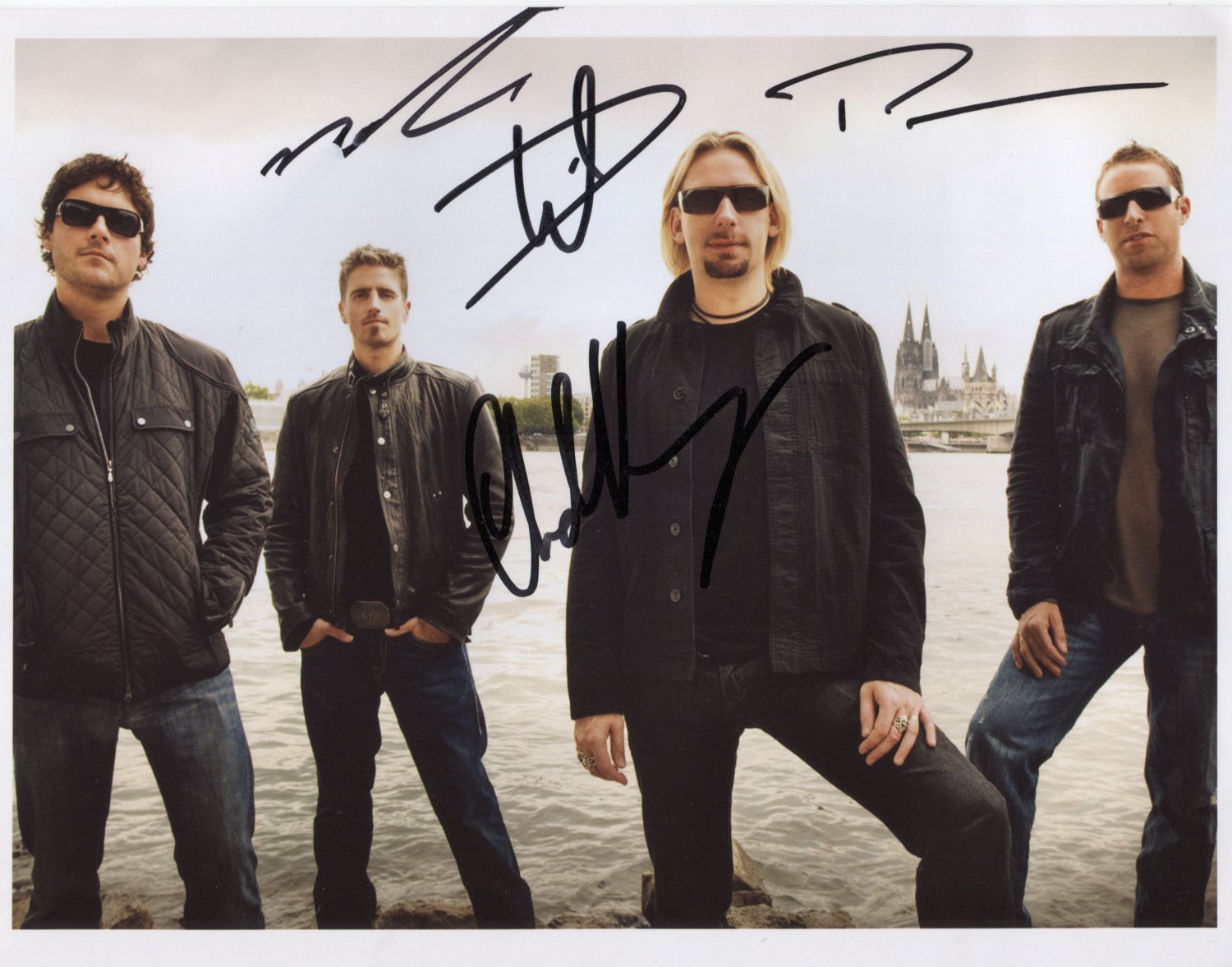 Nickelback FULLY SIGNED 8" x 10" Photo + Certificate Of Authentication  100% Genuine