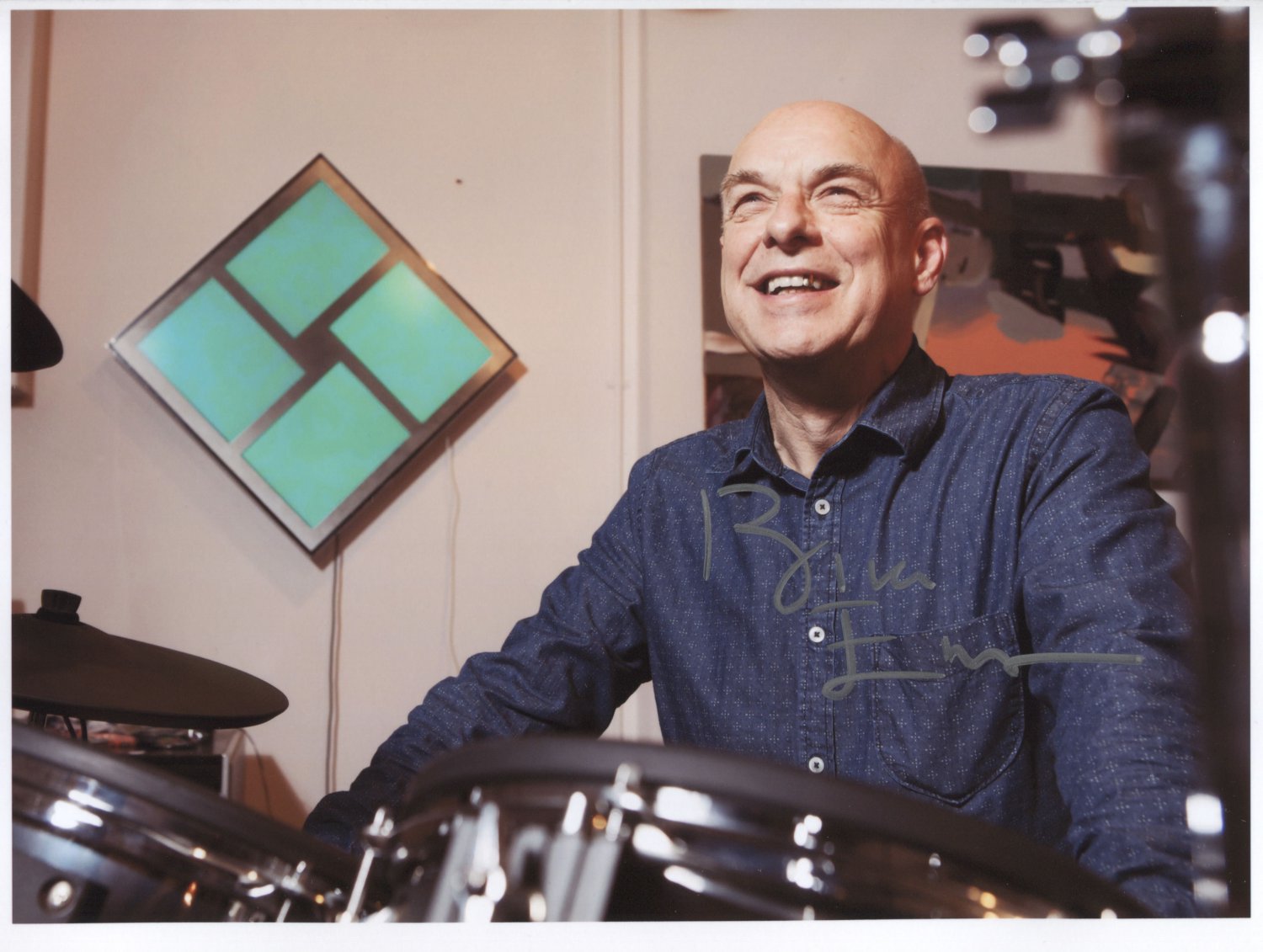 Brian Eno SIGNED 8" x 10" Photo + Certificate Of Authentication  100% Genuine