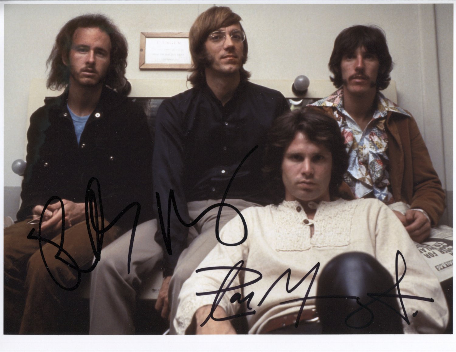 The Doors Ray Manzarek Robby Krieger SIGNED Photo + Certificate Of