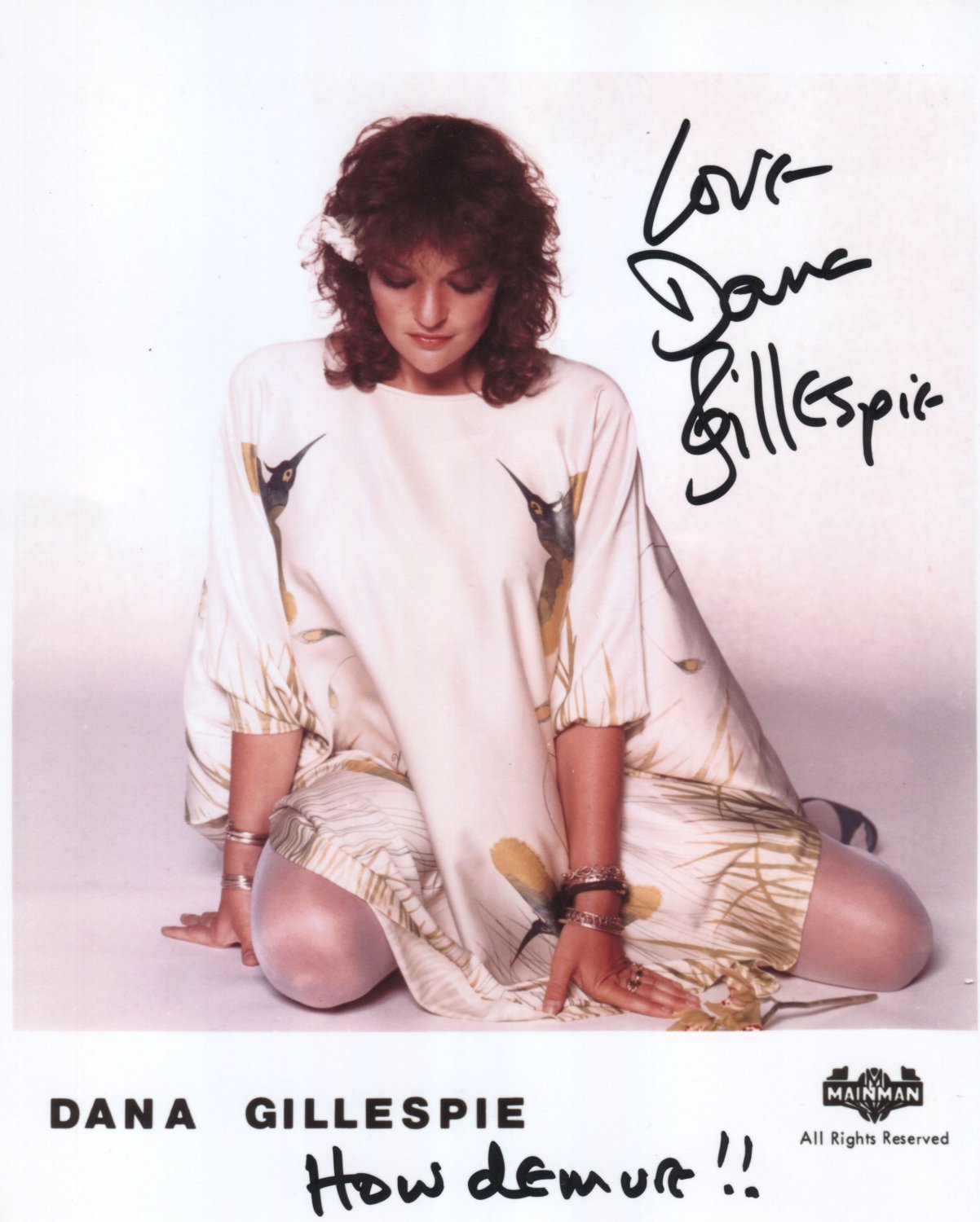 Dana Gillespie SIGNED 8" x 10" Photo + Certificate Of Authentication  100% Genuine