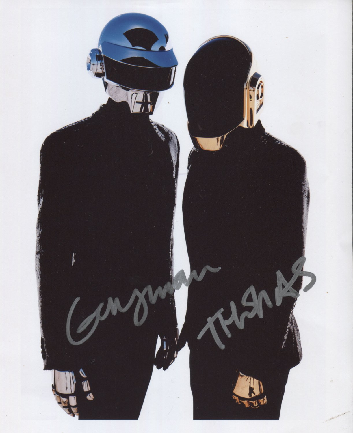 Daft Punk FULLY SIGNED 8" x 10" Photo + Certificate Of Authentication 100 Genuine