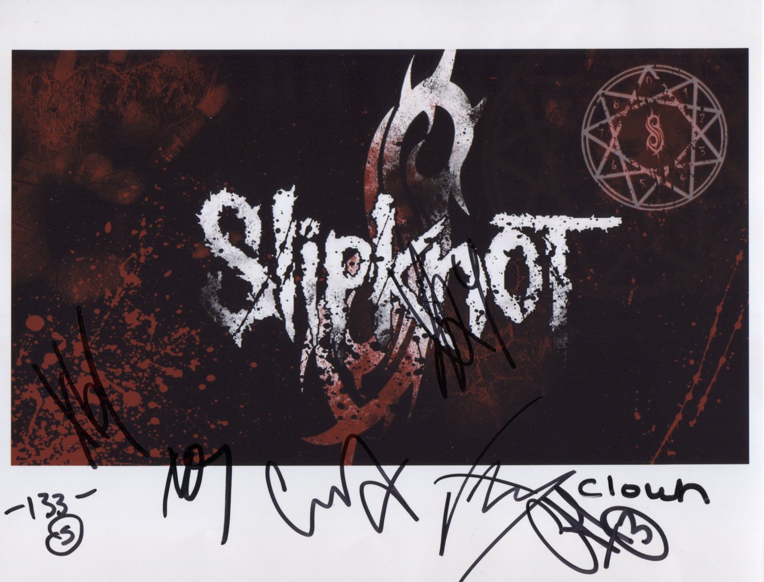 Slipknot (Band) FULLY SIGNED  Photo + Certificate Of Authentication 100% Genuine