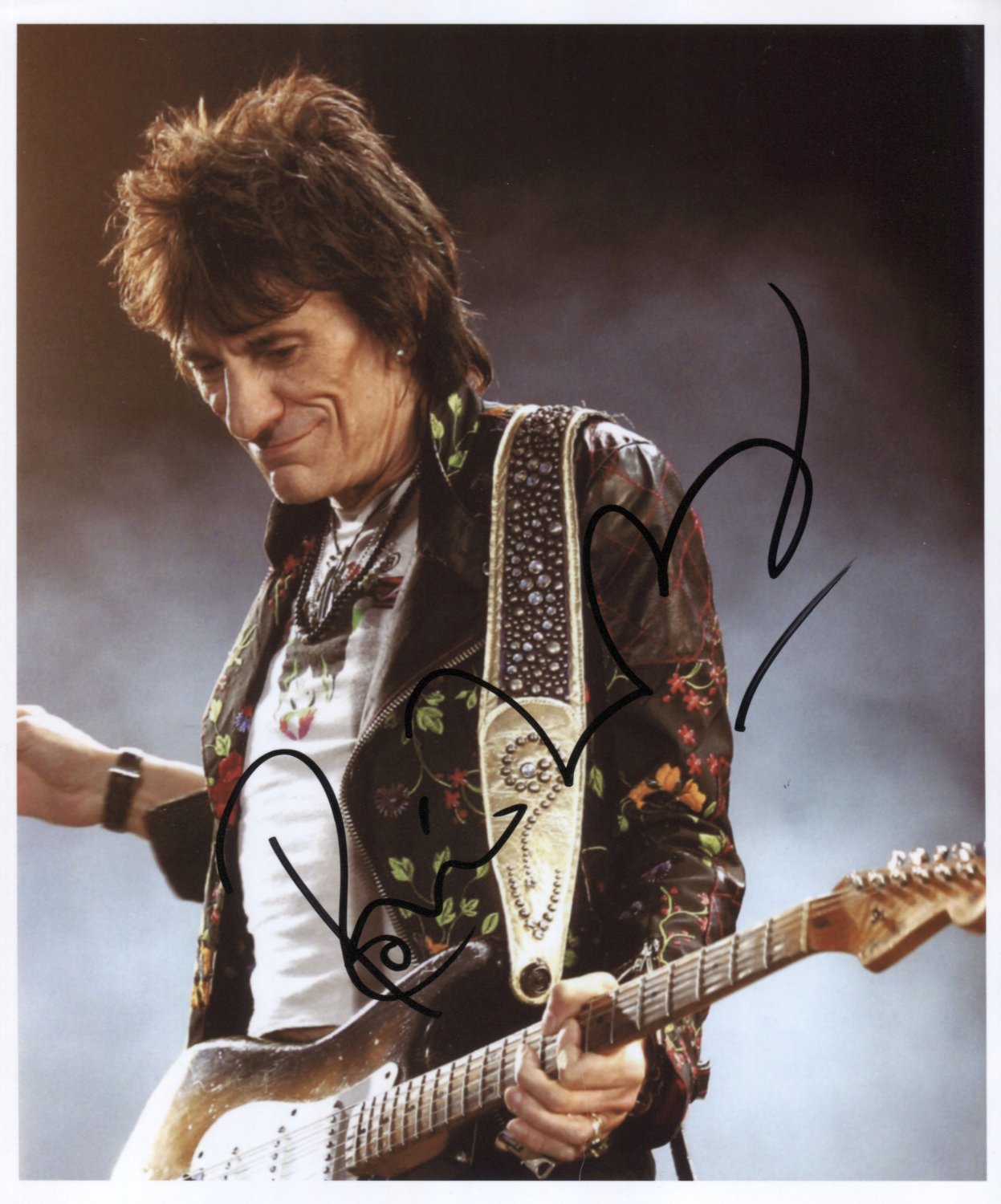 Ronnie Wood SIGNED Photo 1st Generation PRINT Ltd 150 + Certificate / 4