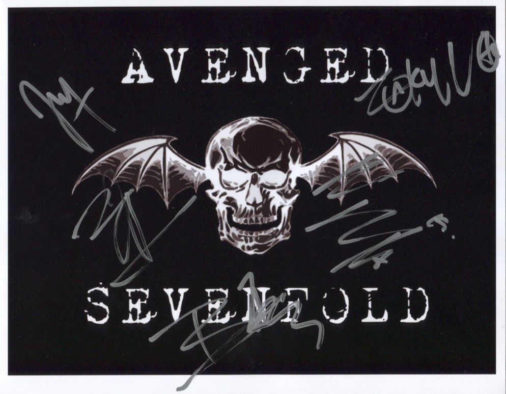 Avenged Sevenfold FULLY SIGNED 8" x 10" Photo + Certificate Of Authentication 100% Genuine