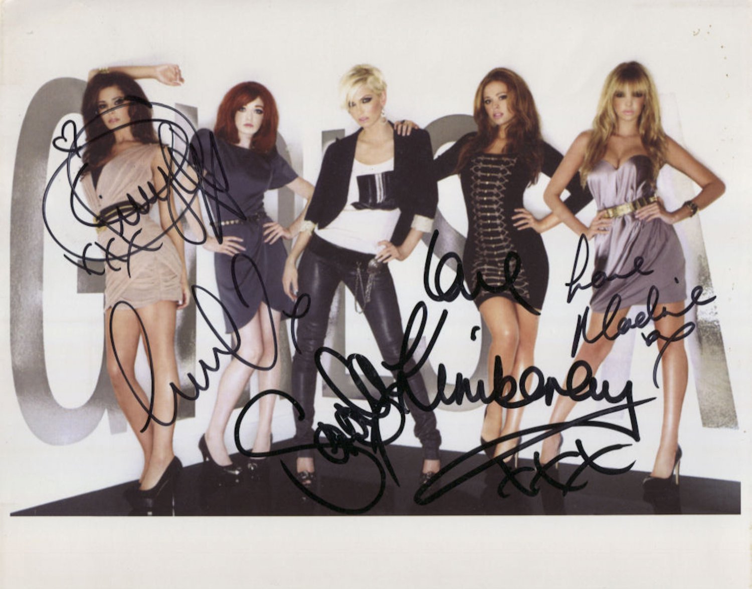 Girls Aloud (Band) FULLY SIGNED 8" x 10" Photo + Certificate Of Authentication 100% Genuine