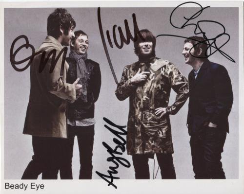 Beady Eye (Band) Oasis Liam Gallagher FULLY SIGNED 8" x 10" Photo COA 100% Genuine