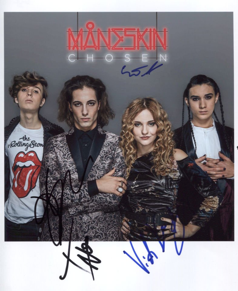 Maneskin (Band) FULLY SIGNED 8" x 10" Photo + Certificate Of Authentication 100% Genuine