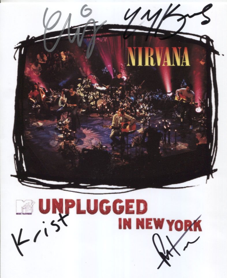 Nirvana (Band) Krist + Smear + Kirkwood SIGNED Photo + Certificate Of Authentication 100% Genuine