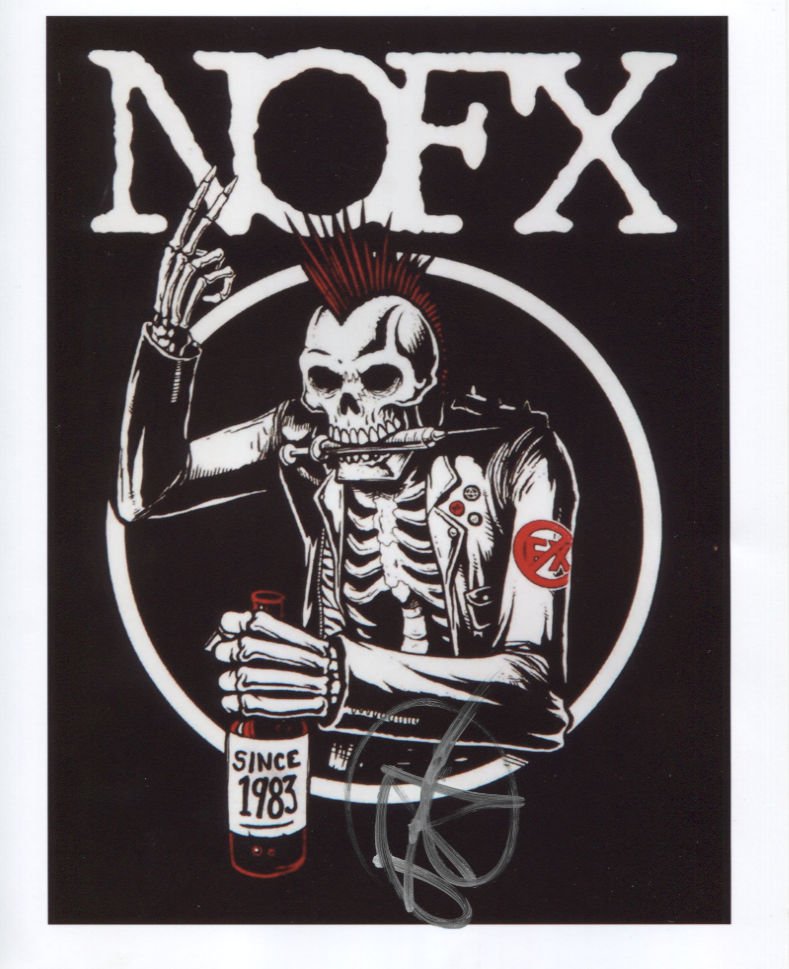 NOFX (Band) Fat Mike SIGNED 8" x 10" Photo + Certificate Of Authentication 100% Genuine