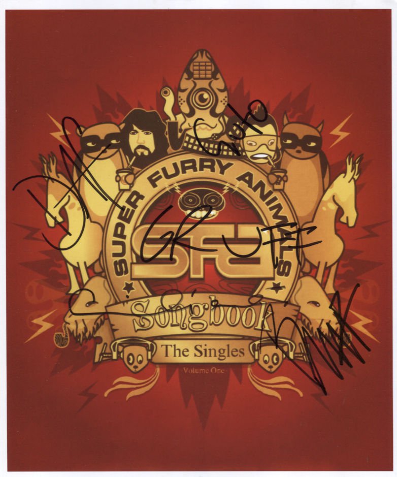 Super Furry Animals SIGNED 8" x 10" Photo + Certificate Of Authentication 100% Genuine