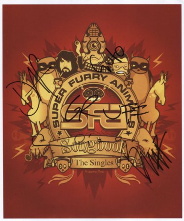 Super Furry Animals SIGNED 8" x 10" Photo + Certificate Of Authentication 100% Genuine