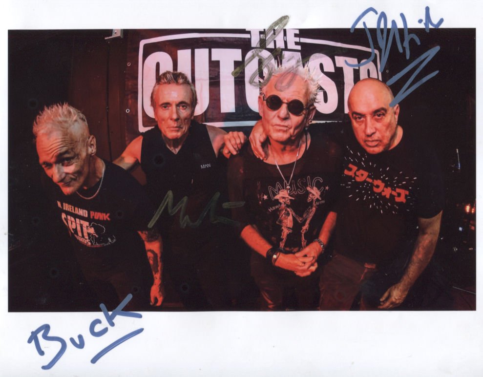 The Outcasts (U.K. Punk Band) FULLY 8" X 10" SIGNED Photo + COA 100% Genuine