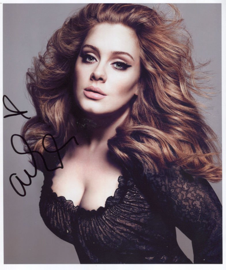 Adele (Female British Singer) SIGNED 8" x 10" Photo + Certificate Of Authentication 100% Genuine