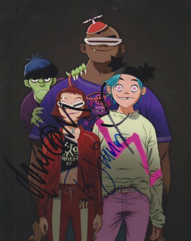 Gorillaz Damon Albarn Paul Simonon SIGNED Photo + Certificate Of Authentication