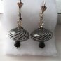 Stylish Silver Blown Glass Crystal Dangle Earrings