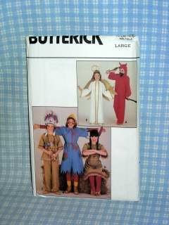 Halloween Costume Patterns Angel/Devil/Scarecrow/Indians Butterick 4073 LG
