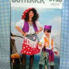 Girl and Boy Pirate Halloween Costume Pattern Butterick 6730