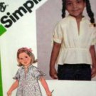 Child Sz 5 'Jiffy' Pullover Dress or Top USED Simplicity Pattern 9884