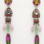 Signed ADAYA Maya Crystal Beads Mosaic Earrings