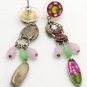 Signed ADAYA Maya Crystal Beads Mosaic Earrings