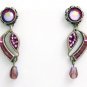 Signed ADAYA Maya Crystal Beads Micro Mosaic Earrings