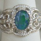 Australian Opal Sterling Silver Filigree Ring