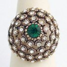 Dome Ring Swarovski Crystals 60's Reproduction Sz 7