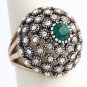 Dome Ring Swarovski Crystals 60's Reproduction Sz 7