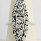Victorian Ring Swarovski Crystals Reproduction Sz 7
