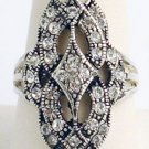 Swarovski Crystals Deco Reproduction Ring Sz 7