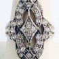 Swarovski Crystals Deco Reproduction Ring Sz 7