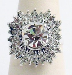 Cocktail Ring Swarovski Crystals 50'- 60's Repro Sz 7