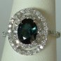 Stunning Ocean Blue Sapphire & Diamonds 14K Gold Ring