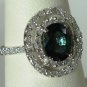 Stunning Ocean Blue Sapphire & Diamonds 14K Gold Ring